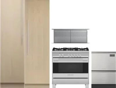 5 Piece Package Includes Refrigerator, Freezer, Range, Hood And Dishwasher